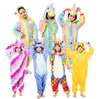Kigurumiдетская одежда для сна с единорогом для мальчиков и девочек; фланелевые пижамы; Детские пижамы с единорогом; комплект зимних комбинезонов с животными