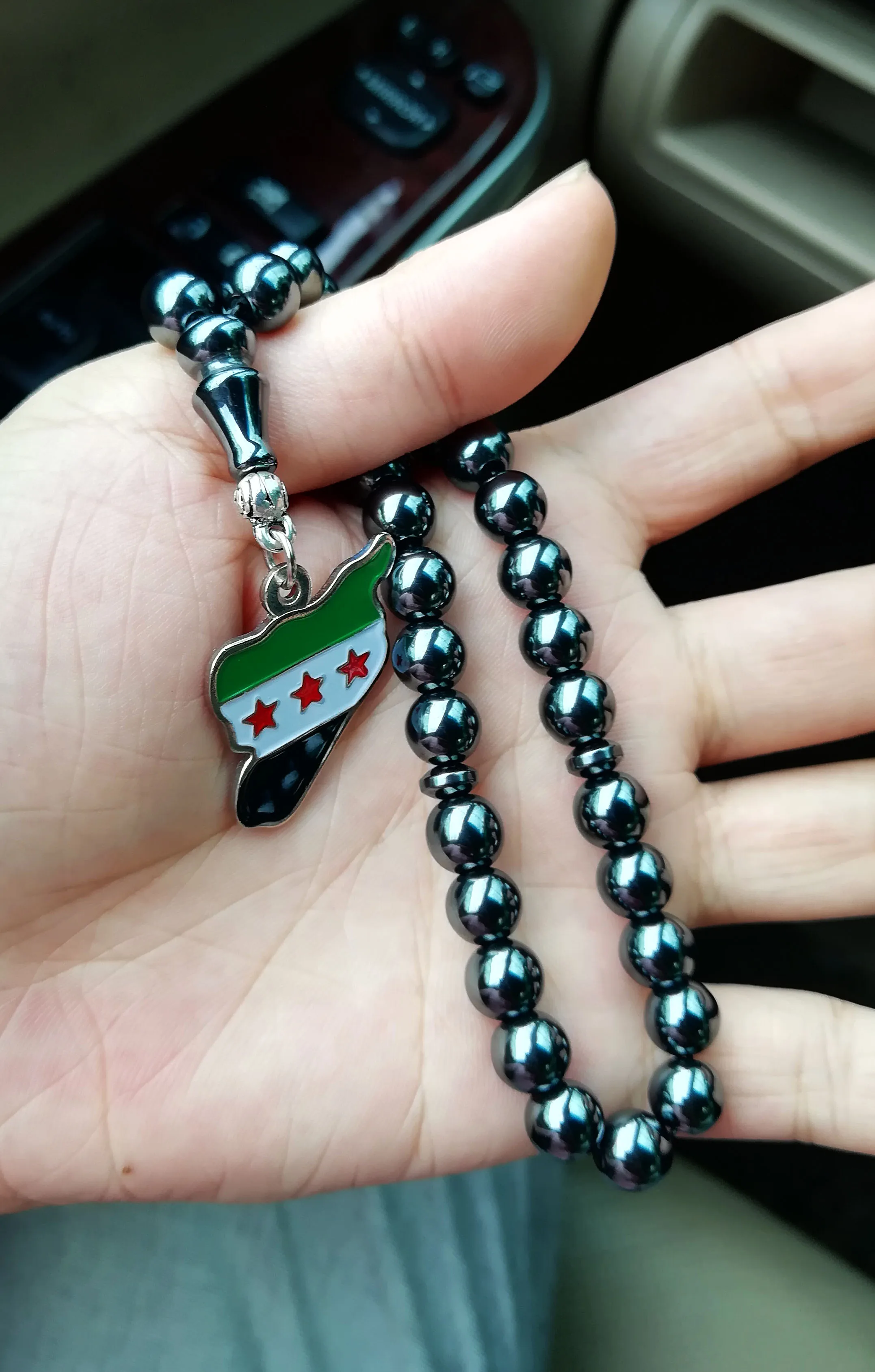 Новинка ожерелье в сирийском стиле баннер флаг Syrie tasbih гематит бесплатно браслет