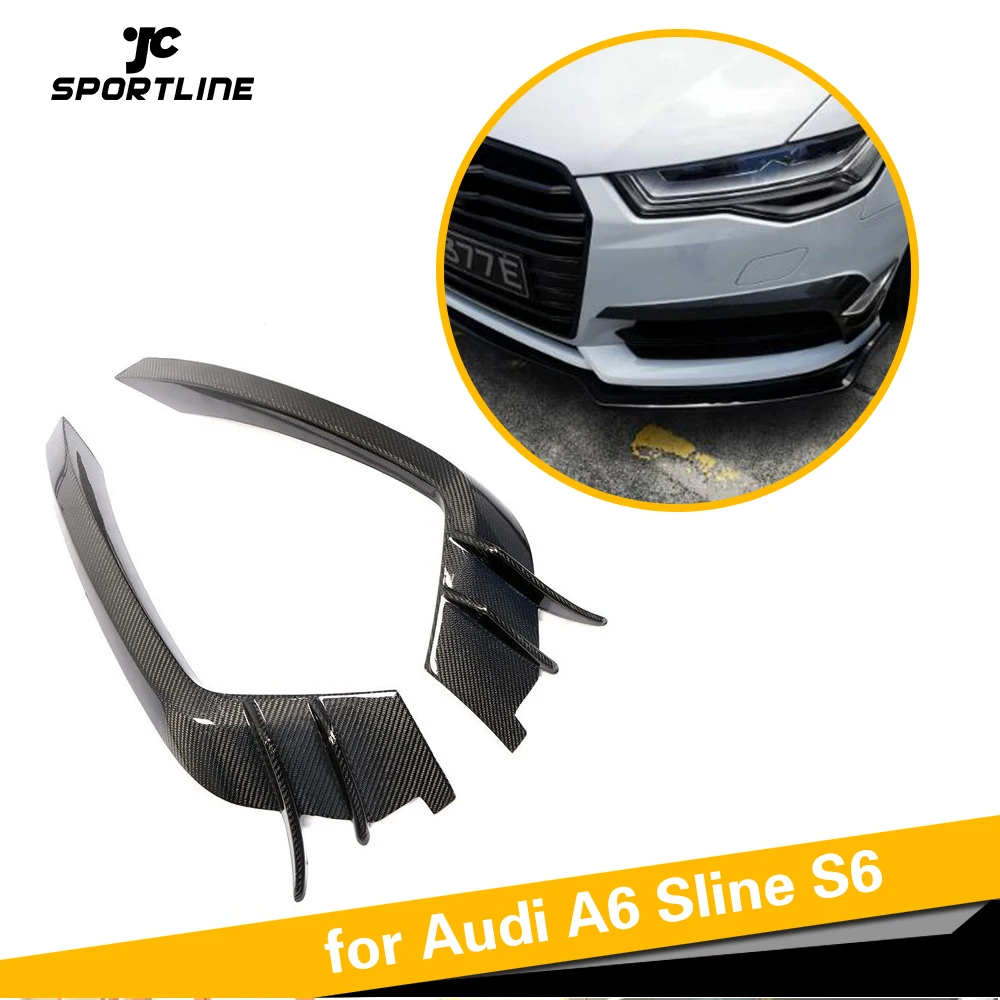 Для Audi A6 C7 Sline S6- автомобильный передний бампер вентиляционное отверстие крыло отделка сплиттеры углеродное волокно Canards аксессуары