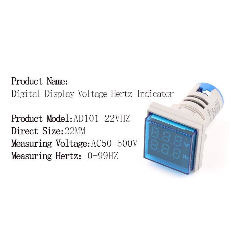 Цифровой измеритель напряжения 22 мм квадратный Круглый переменный ток 0-99 Гц
