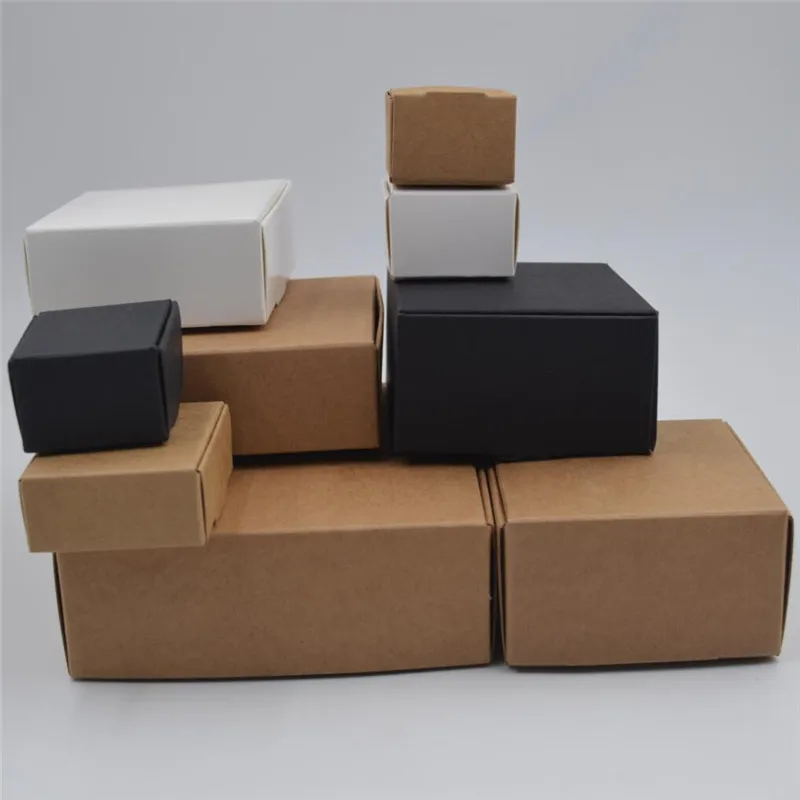 

30pcs Black kraft paper craft box small white black soap cardboard paper packing/package box paper candy gift soap packaging box