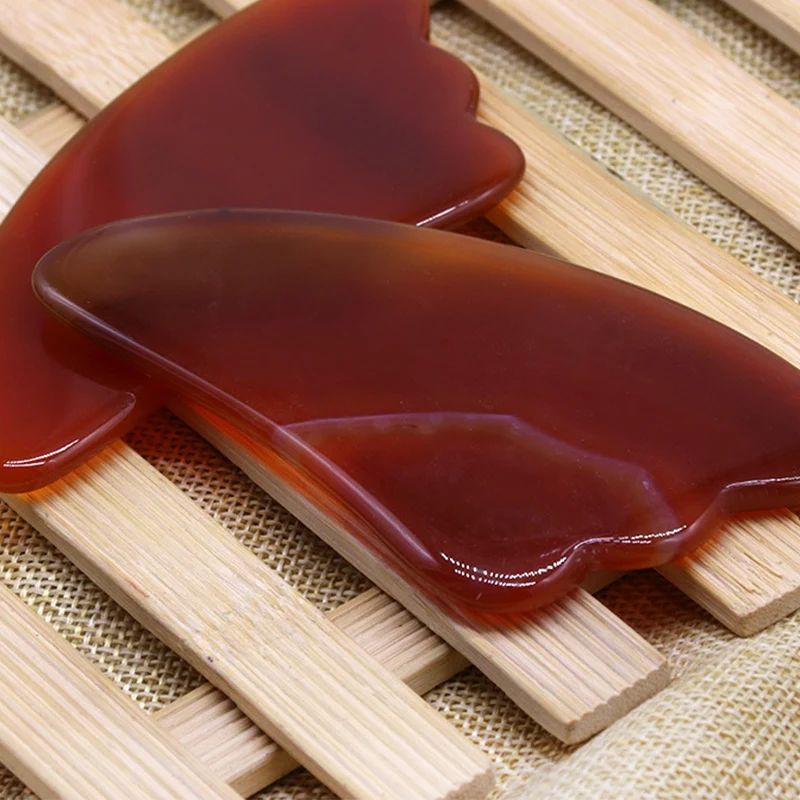 Гуаша из розового кварца скребок натурального камня китайский инструмент Gua Sha