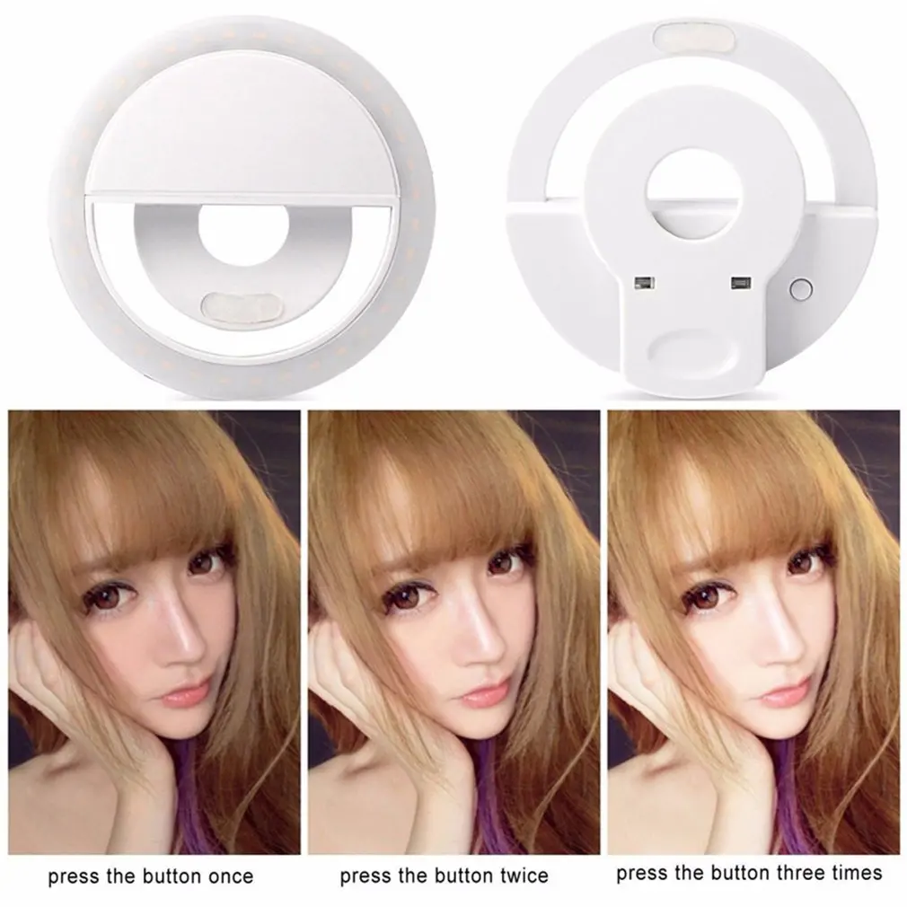 

Universal Selfie Lamp Mobile Phone Lens Portable Flash Ring 36 Leds Luminous Ring Clip Light For Iphone / Samsung New