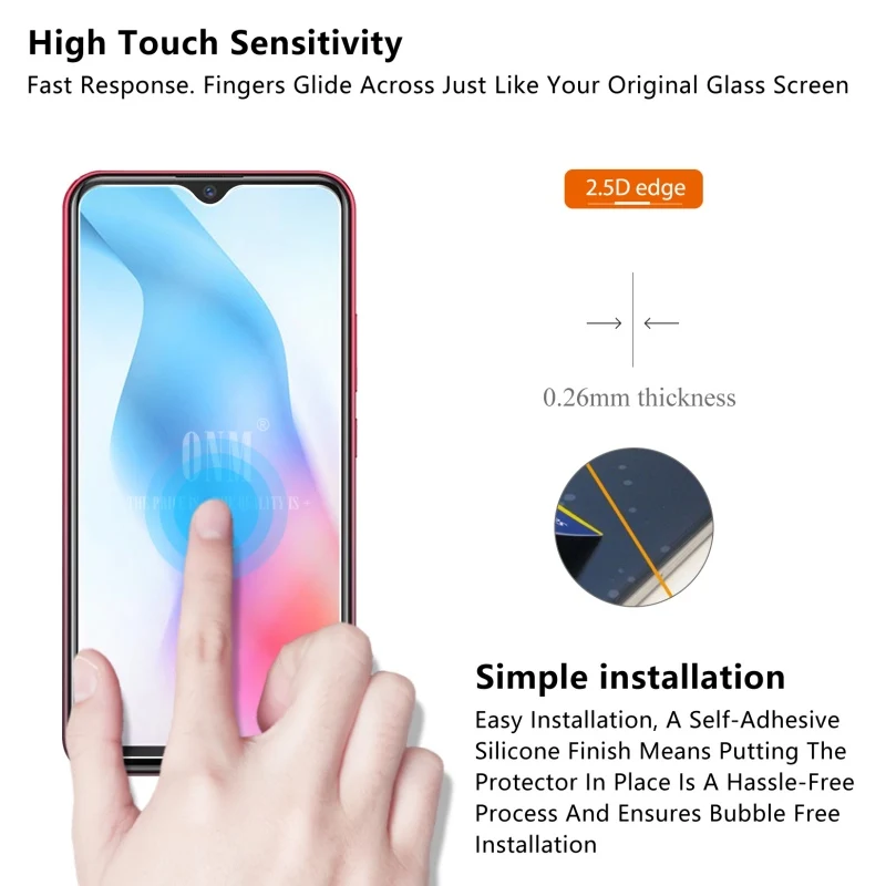 2 шт закаленное стекло для vivo Y3 Стандартная Стеклянная Защитная пленка экрана