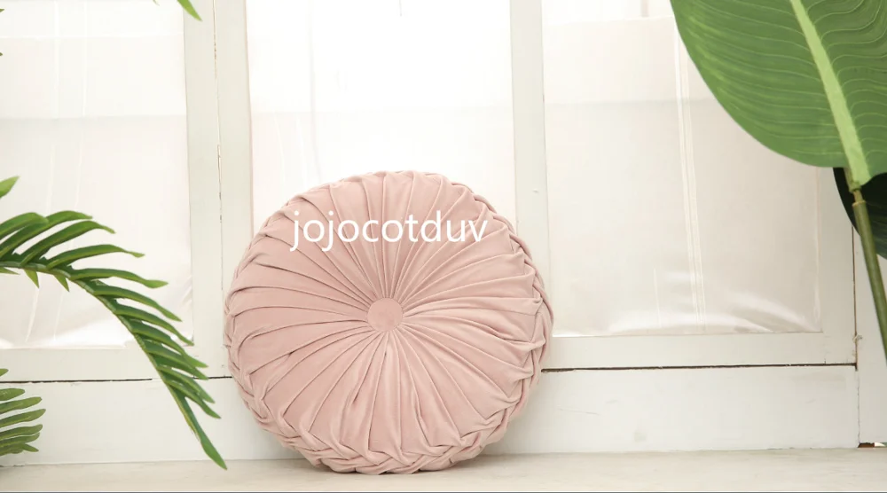 pink Европейский узор бархат круглая подушка для сиденья/задняя подушка или как декоративная диванная подушка 35*35 см - Цвет: pink