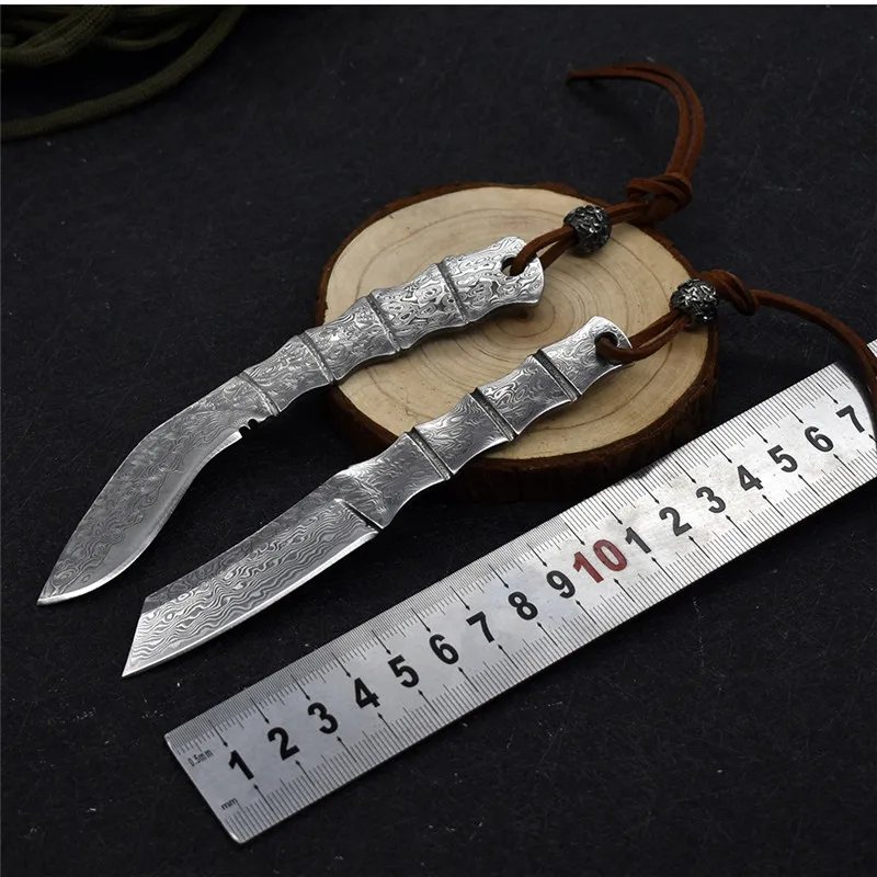 

Straight Knife Damascus Steel High Hardness Outdoor Camping Hunting Tactics Survival Self-Defense Utility Tool