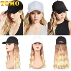 TOMO волнистые Бейсбол парик синтетические натуральные волнистые волосы парик черный шляпы парики Кепки с волосы естественно подключить Бейсбол Кепки регулируемый
