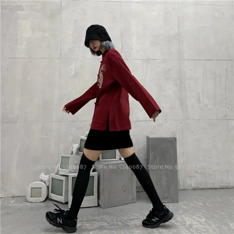 Мужские и женские пары китайский дракон Тан костюм кунг фу кардиган японский