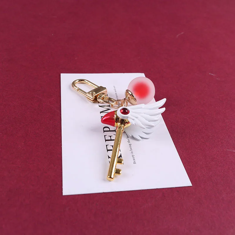 Fashion 3D Girl Sakura Variety Magic Wand Keychain Car Bag Pendant Key Ring for Women Cartoon New Year Trinkets | Украшения и