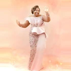 Розовый размера плюс под традиционное платье Aso Ebi вечерние платья русалки прозрачная одежда с длинным рукавом и кружевной аппликацией, расшитые бисером женские длинные платья для выпускного бала Вечерние платья