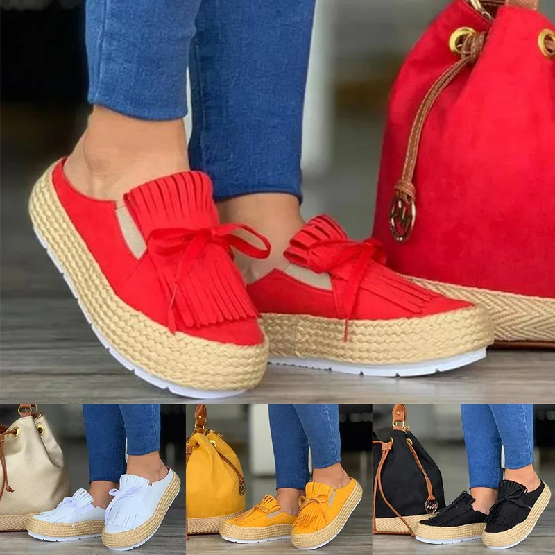 HEFLASHOR/стильная обувь женская повседневная с бантом и кисточками Pantshoes zapatillas mujer