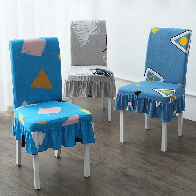 

Slipcover Removable Skirt Seat Chair Cover Spandex Kitchen Cover for Banquet Wedding Dinner Restaurant housse de chaise