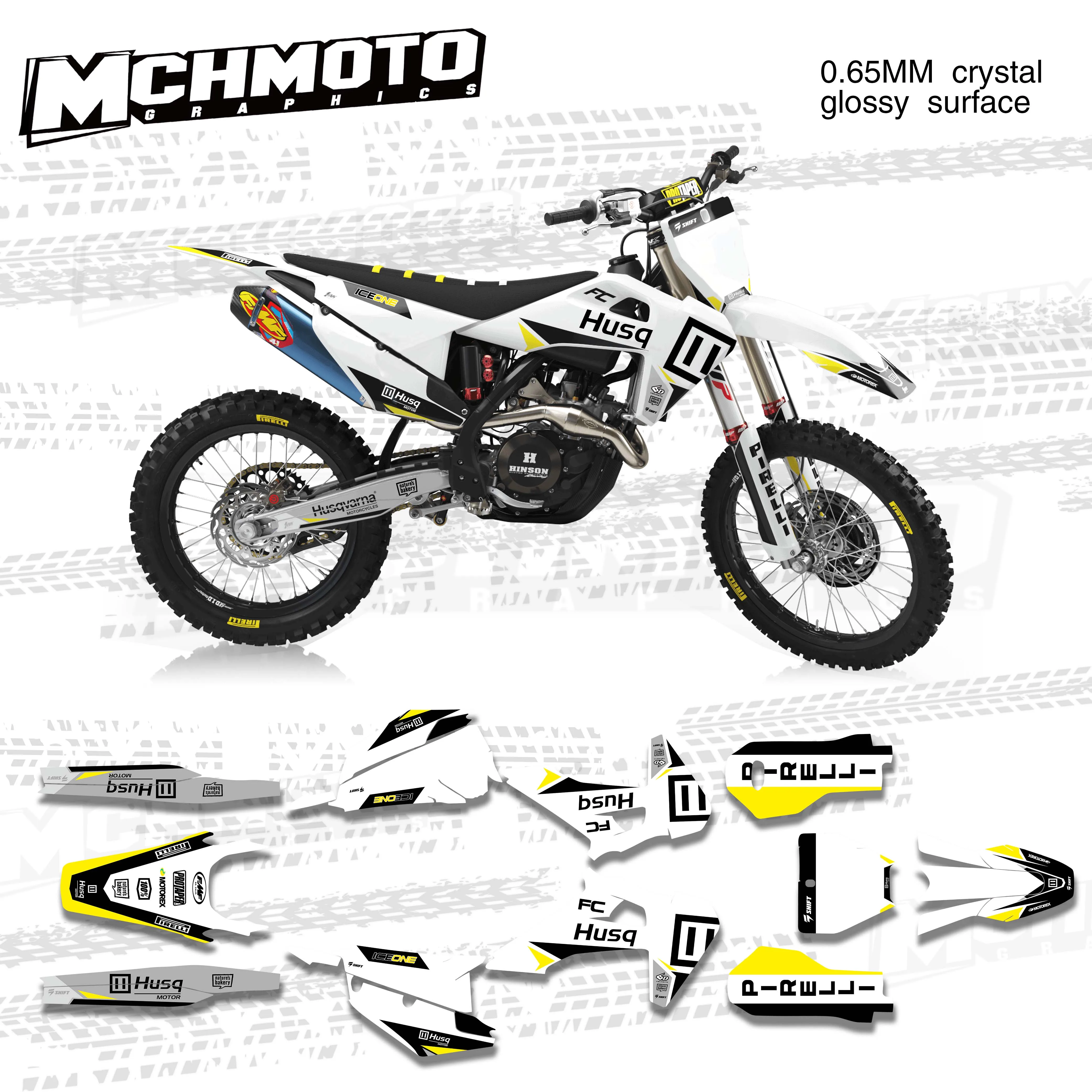 MCHMFG Decal Sticker Kit For Husqvarna TC FC TX FX FS 2019 2021 TE FE 2020 2022 125 250 350 450 Motocross Racing 3M Graphics 4.3
