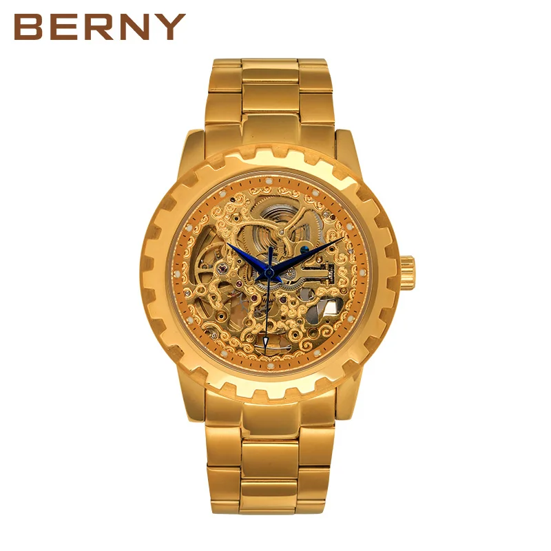 

Часы для мужчин легкие Роскошные благородные золотые полые механические часы деловой стиль часы мужские часы с золотым покрытием чехол