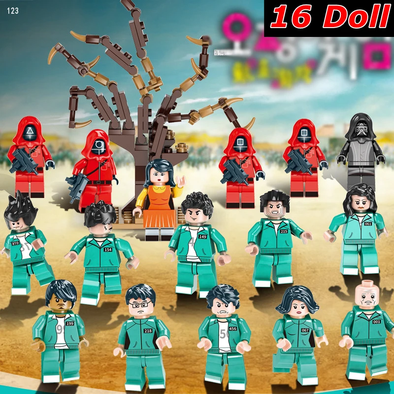 16 кукл Корейская игра кальмар строительные блоки круглая шестерка новинка 2021