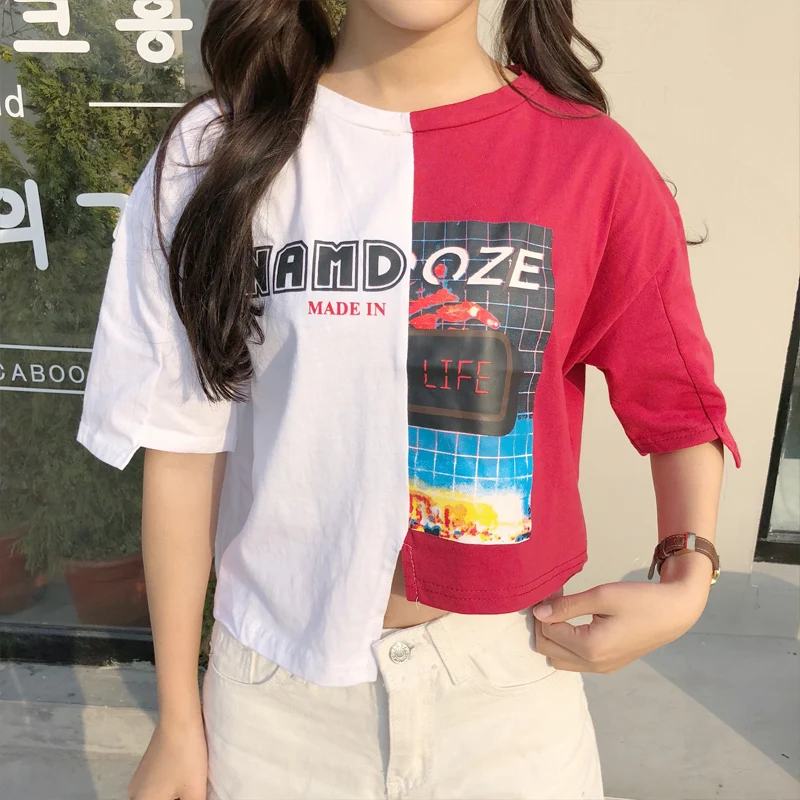 Новая модная брендовая летняя стильная женская одежда Ulzzang женские короткие