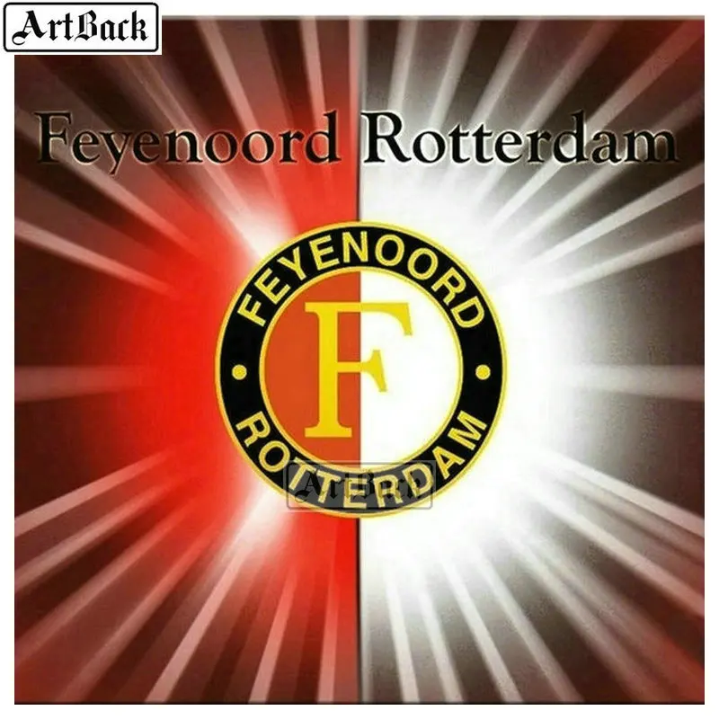 Алмазная картина Feyenoord Роттердам 20x20 см футбольная икона Полная площадь - Цвет: L