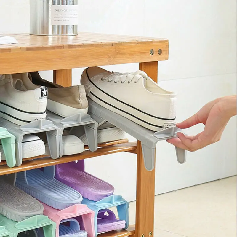 Home Storage or Organization Creative Plastic Shoes Rack Organizer Space - Saving Adjustable Durable | Дом и сад