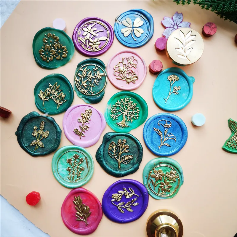 Штамп для печати растений листьев цветов воска бамбук Подсолнух утро слава древо