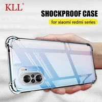 luxury clear shockproof silicone case for xiaomi redmi note 10 10s 9 8 7 6 4x 5 k40 pro 10x 9a 9c 8a case silicone back cover