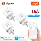 Zigbee 3,0 Tuya ЕС умный Wi-Fi разъем адаптера переменного тока 16A пульт дистанционного управления голосовой Управление Мощность монитор розетка с Google Home и Alexa