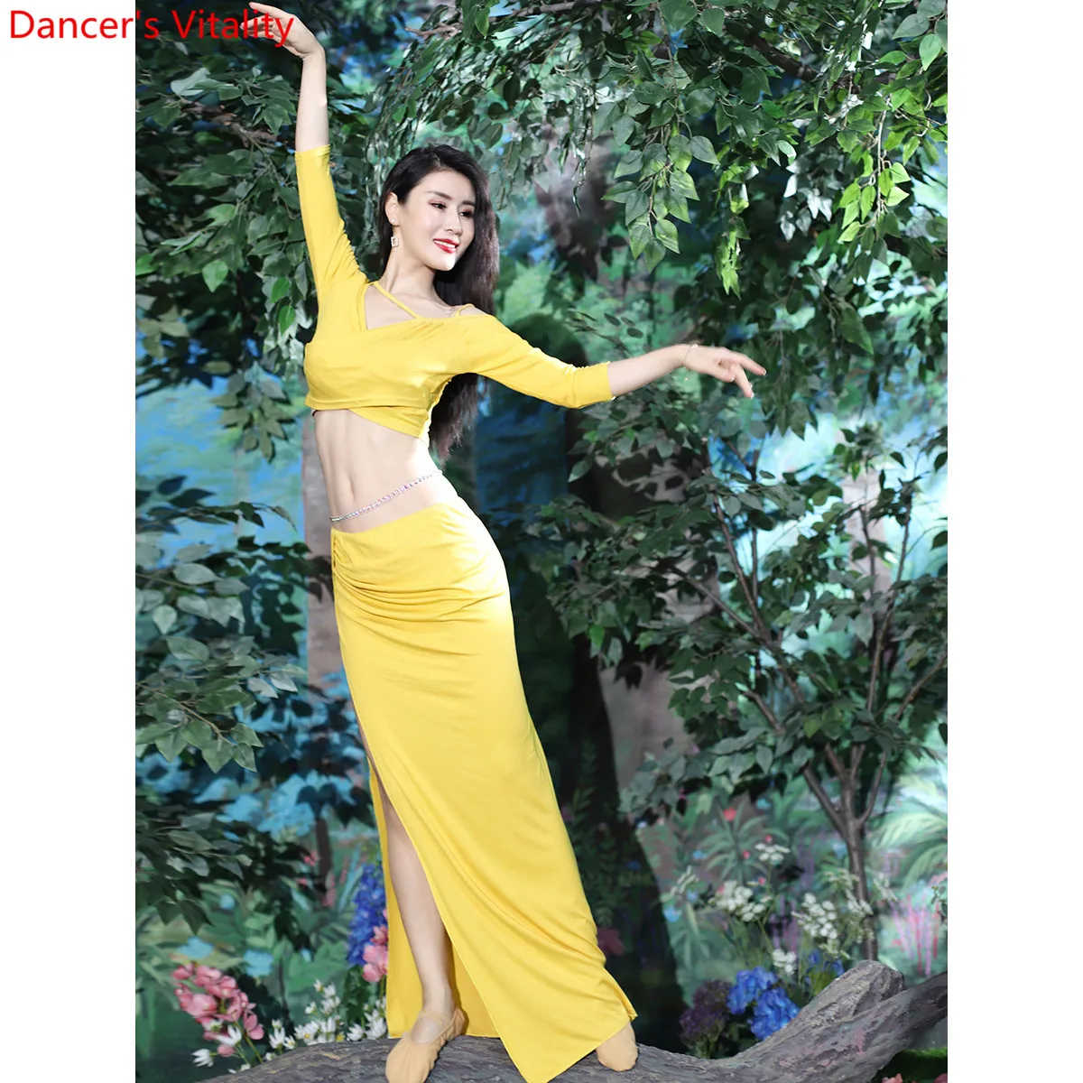 Одежда для танца живота осенняя Новинка хлопковый тренировочный топ юбка