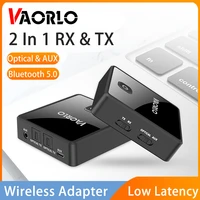 vaorlo low latency bluetooth 5 0 audio transmitter receiver stereo music for tv pc car wireless adapter rcaspdif3 5mm aux jack