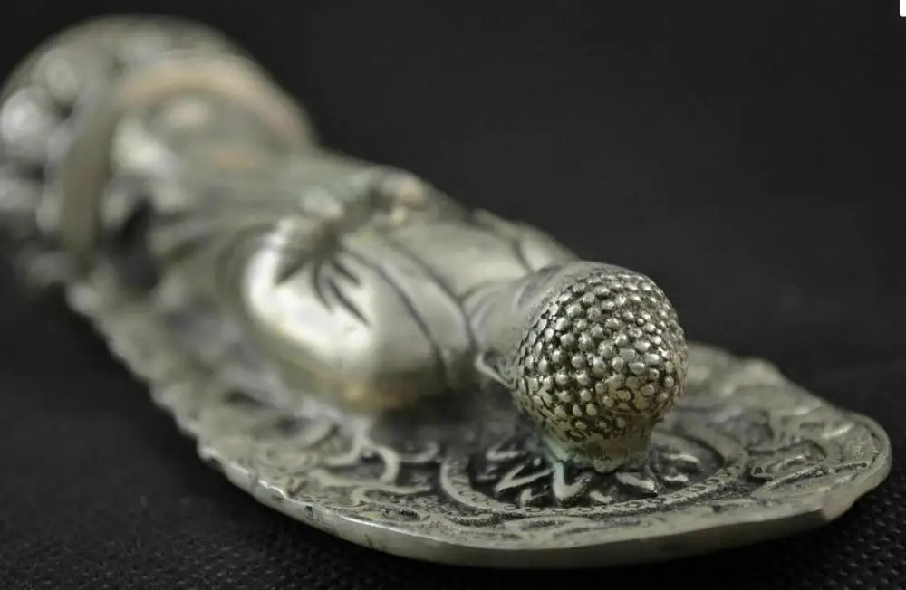 Серебряная подставка для тибетского буддизма цветок лотоса Шакьямуни Амитабха