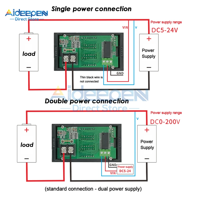 

DC 0-200V 0-10A LED Display 5 Bits High Precision Voltage Current Power Meter Tester Amp Volt Voltmeter Ammeter Detector