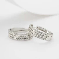 18k white gold real diamond 0 62 carat drop earrings for women round cute romantic wedding jewelry