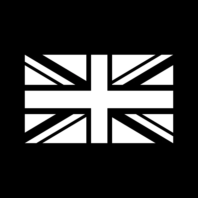 

16 X 9.5 British Union Jack Flag Car Sticker Decal Black Fashion Car-styling Stickers
