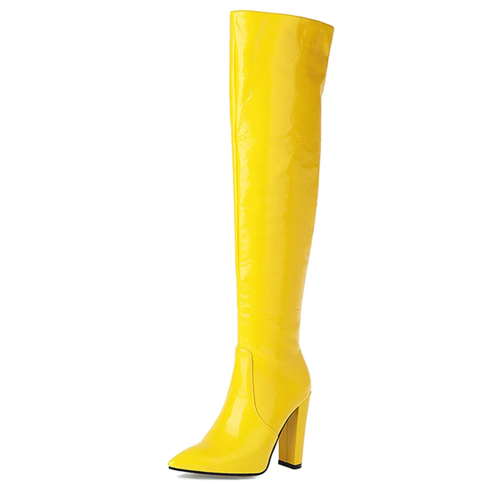 

DORATASIA On Sale Female Boots Spike Heels Pointed Toe Zipper Solid Over-the-Knee Boots Winter Elegant Casual women's Shoes