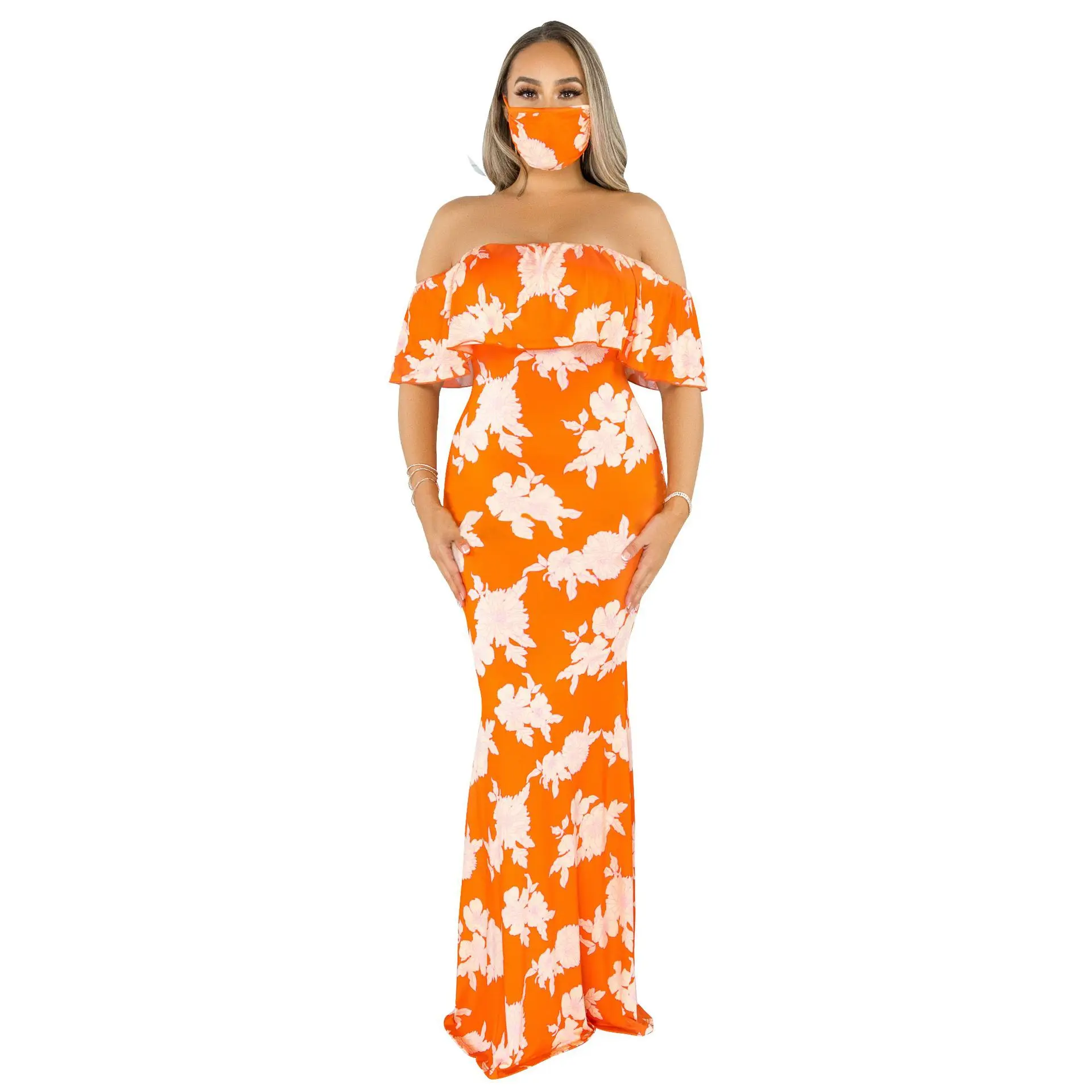 

S-XXL Women Off Shoulder Ruched Metallic Knit High Slit Evening Party Cocktail Dress