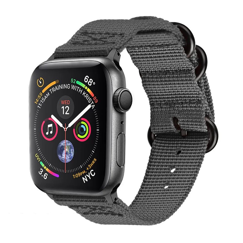 Лидер продаж нейлоновый ремешок для часов для Apple Watch Series 5 4 40 мм 44 мягкие спортивные нейлоновый браслет 38 мм/42 мм, ремешок для наручных часов iwatch 1/2/3
