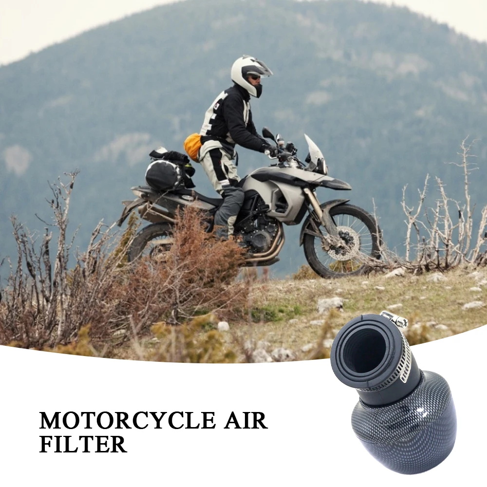 

28mm/35mm/45mm/48mm Universal Motorcycle Air Filter Carbon Fiber For 150cc 250cc ATV Quad Moped Scooter Go Kart