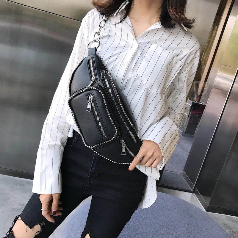 Женская сумка 2019 модная новый стиль на одно плечо Наклонная Сумка с заклепками