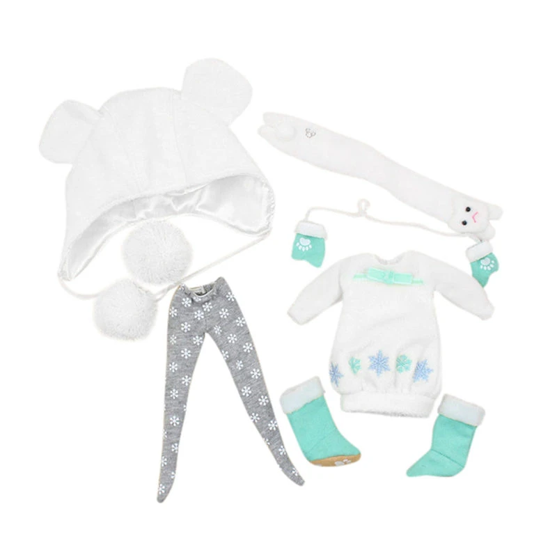 Blyth кукла ледяная Игрушка костюм зимний наряд шляпа чулочная обувь снежное платье