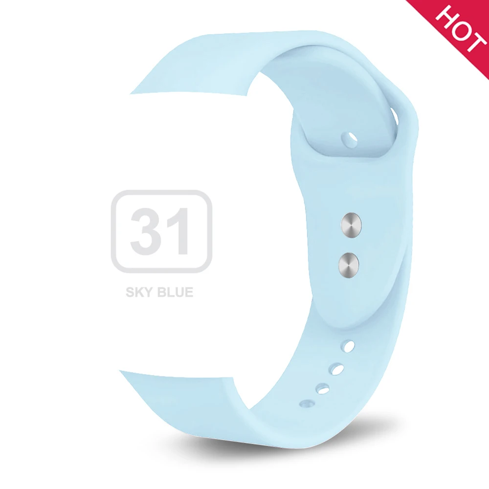 Мягкий силиконовый сменный спортивный ремешок для 38 мм Apple Watch Series1 2 3 4 5 42 мм наручный браслет ремешок для iWatch Sports Edition - Цвет ремешка: Sky blue