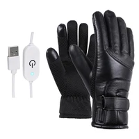 2021 new winter electric heated gloves windproof cycling warm heating touch screen skiing gloves usb powered for men women