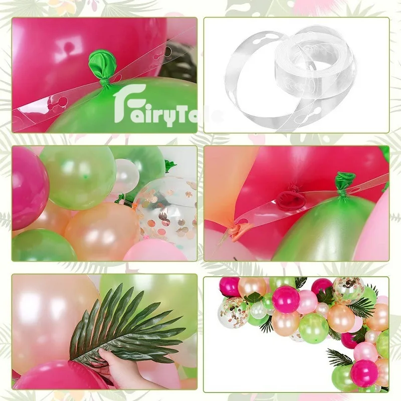 

83pcs Tropical Party Balloons Garlands Kit Hot Pink Gold Green Balloon Tropical Wild One Wedding Bridal Baby Shower Party Decor