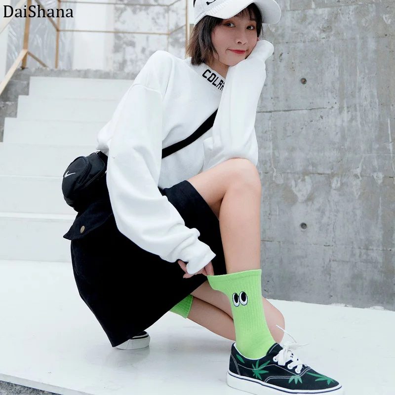 Носки для девочек 1 пара носки в стиле Харадзюку милые с вышитыми глазами