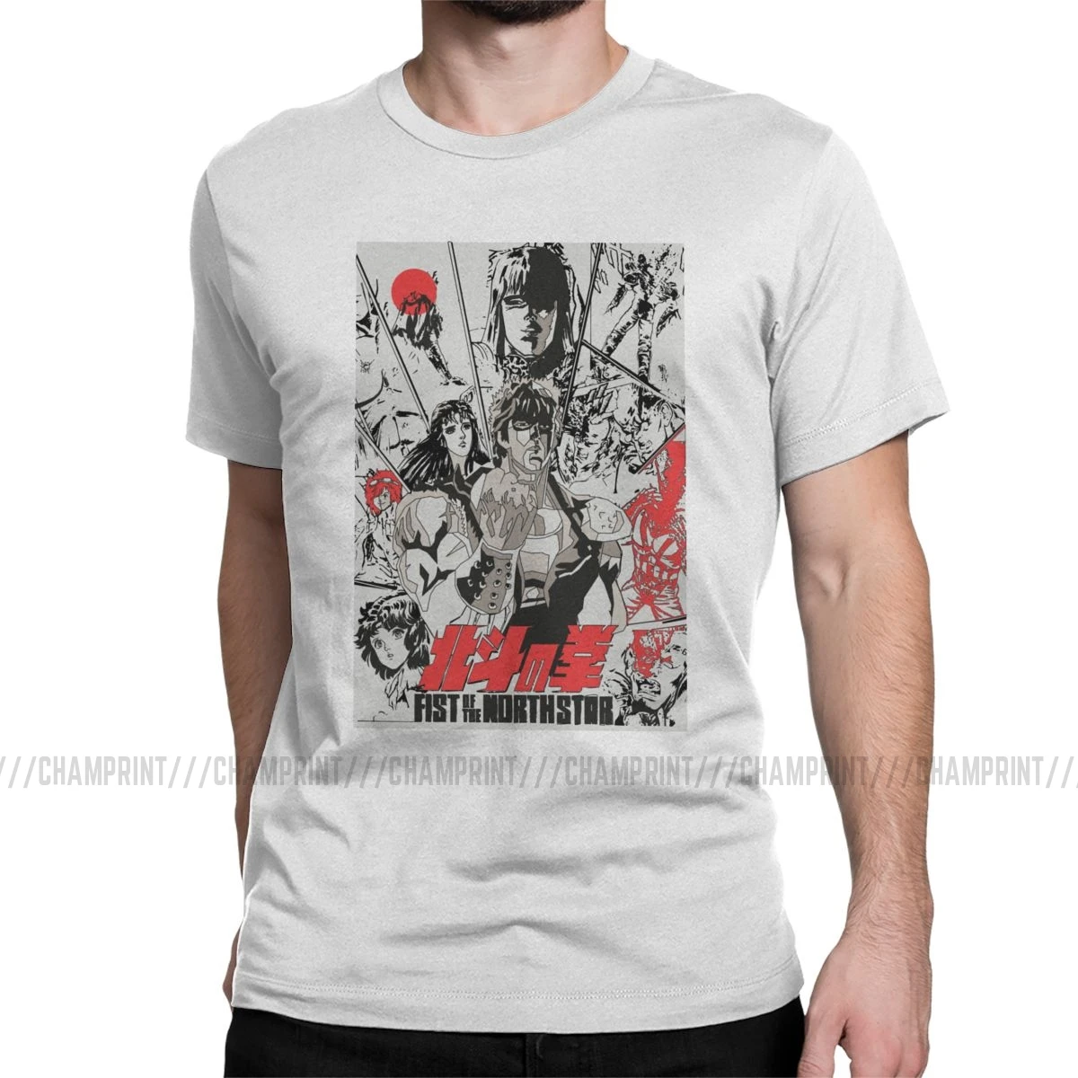 Fist Of The North Star, мужские футболки, Kenshiro Hokuto No Ken, Забавные футболки с круглым вырезом, футболки, чистый хлопок, подарок на день рождения, одежда - Цвет: Белый