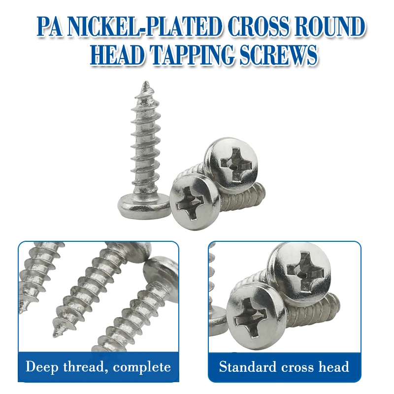 Саморезы LUCHANG Philips 1000 шт. PA никелированные микро винты M1 M1.2 M1.4 M1.7 M2 M3 компьютерный