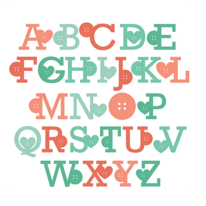 

Button Alphabet Letter Metal Cutting Dies for DIY Scrapbooking dies Decorative Embossing dies Paper Cards Making Craft Dies