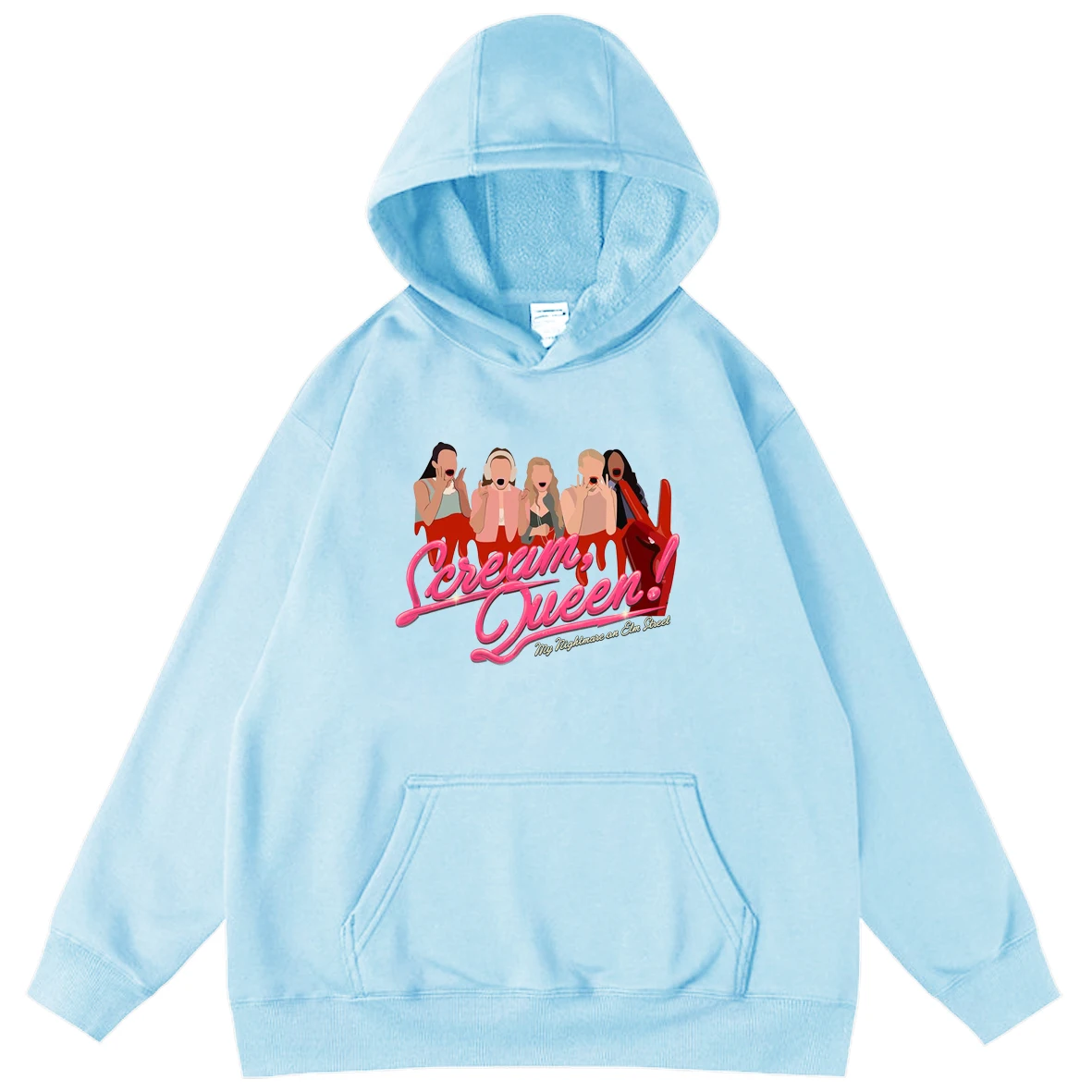 

Scream Queens Unisex Men Long Sleeve Hoodie Cool Mens Hoodies Fleece Tops Men's Oversized Sweatshirts Hooded Boy Loose Harajuku