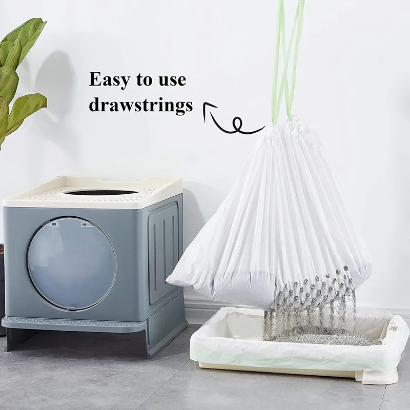 

7Pcs/Roll Cat Litter Liner Disposable Sifting Drawsting Litter Boxes Liners Litter Pouch Cats Litter Cleaning Bags Pet Product