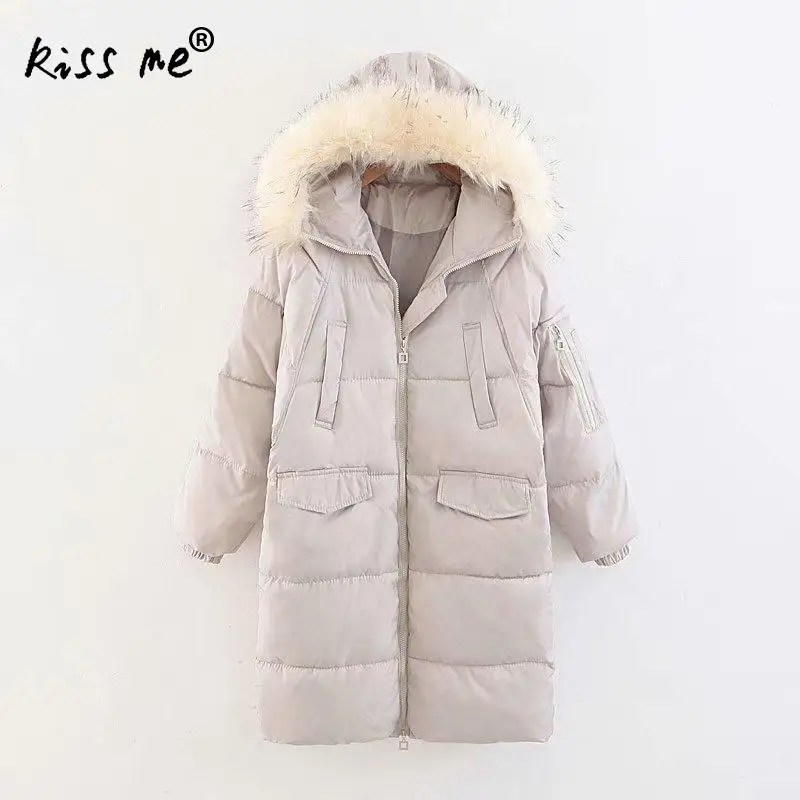 Модный однотонный пуховик женская уличная теплая пуховая куртка с капюшоном