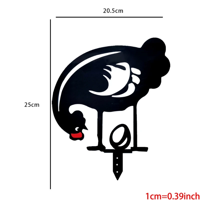 

H051 Rooster Animal Stakes Family Garden Chicken Silhouette Pile Shadow Yard Decor