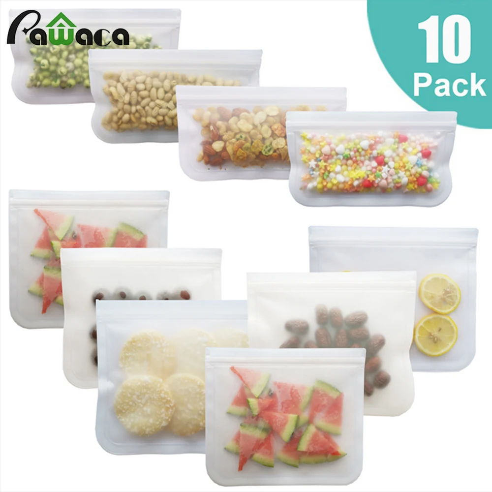 10 шт./упаковка силиконовые пакеты для хранения продуктов | Дом и сад