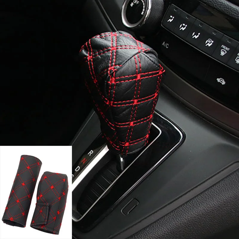 2 в 1 автомобильный Рычаг Переключения Крышка для стояночного тормоза Обложка Jaguar